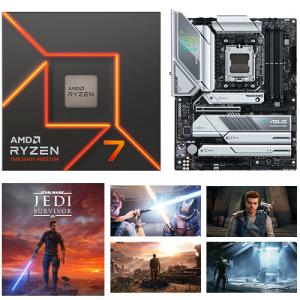 AMD Ryzen 7 7700 with Wraith Prism Cooler + Asus Prime X670E-PRO WIFI Desktop Motherboard + STAR WARS Jedi: Survivor (Email Delivery)