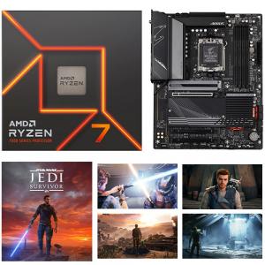 AMD Ryzen 7 7700 with Wraith Prism Cooler + GIGABYTE B650 AORUS ELITE AX Motherboard + STAR WARS Jedi: Survivor (Email Delivery)