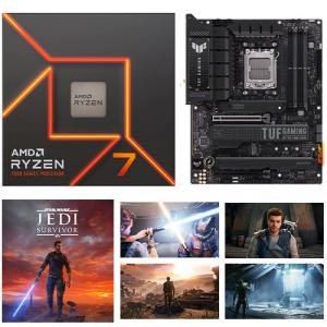 AMD Ryzen 7 7700 with Wraith Prism Cooler + TUF GAMING X670E-PLUS WIFI Gaming Desktop Motherboard + STAR WARS Jedi: Survivor (Email Delivery)