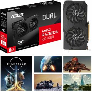 Asus AMD Radeon RX 7600 Graphics Card + Starfield Standard Edition (Email Delivery)