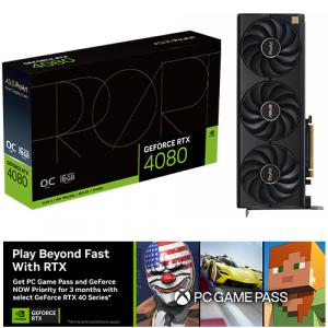 Asus NVIDIA GeForce RTX 4080 Graphic Card + PC Game Pass and GeForce NOW Priority for 3 Months (Email Delivery)