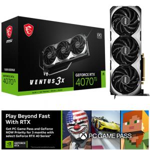 MSI NVIDIA GeForce RTX 4070 Ti VENTUS 3X Graphic Card + PC Game Pass and GeForce NOW Priority for 3 Months (Email Delivery)
