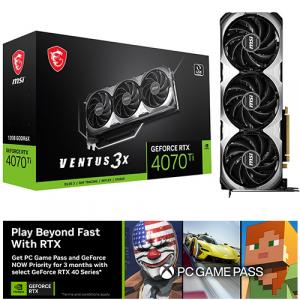 MSI NVIDIA GeForce RTX 4070 Ti Graphic Card + PC Game Pass and GeForce NOW Priority for 3 Months (Email Delivery)