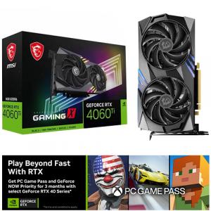 MSI NVIDIA GeForce RTX 4060 Ti GAMING X Graphic Card + PC Game Pass and GeForce NOW Priority for 3 Months (Email Delivery)