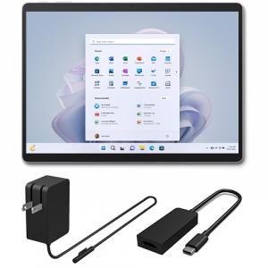 Microsoft Surface Pro 9 13" Tablet Intel Core i7-1255U 16GB RAM 256GB SSD Platinum + Microsoft Surface USB-C to HDMI Adapter Black + Microsoft Surface 24W Power Supply