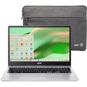 Acer 15.6" FHD IPS Touchscreen Chromebook 315 Intel Pentium Silver N6000 8GB RAM 64GB Flash Pure Silver with Acer Sleeve