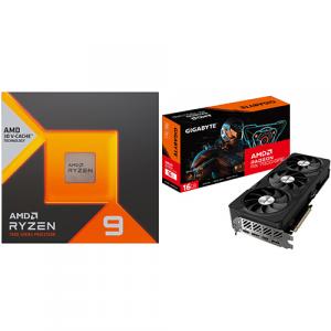 AMD Ryzen 9 7900X3D Gaming Processor + GIGABYTE Radeon RX 7900 GRE 16GB GAMING OC Graphic Card