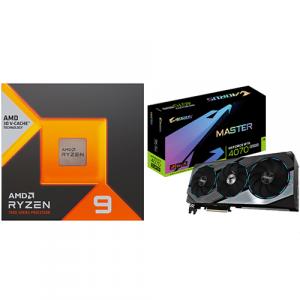 AMD Ryzen 9 7900X3D Gaming Processor + GIGABYTE AORUS GeForce RTX 4070 SUPER MASTER 12GB GDDR6X Graphics Card