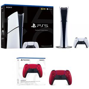 PlayStation 5 Digital Slim Console + PlayStation 5 DualSense Wireless Controller Volcanic Red