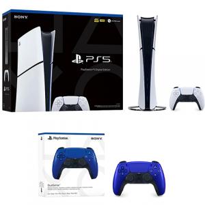 PlayStation 5 Digital Slim Console + PlayStation 5 DualSense Wireless Controller Cobalt Blue