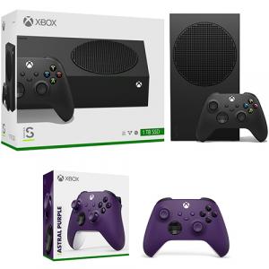 Xbox Series S 1TB SSD Console Carbon Black + Xbox Wireless Controller Astral Purple