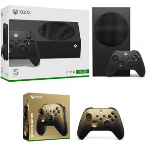 Xbox Series S 1TB SSD Console Carbon Black + Xbox Wireless Controller Gold Shadow Special Edition