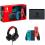 Nintendo Switch 32GB Console w/ Neon Blue & Neon Red Joy Con + Nyko NS-4500 Wired Gaming Headset - Over-Ear Stereo Headset - 3.5 mm Headphone Jack - Adjustable volume control & microphone - Padded Earcuffs
