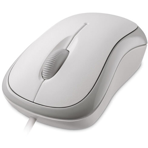 Microsoft Basic Optical Mouse   Optical Technology   Scroll Wheel   Ambidextrous Design   Customizable Buttons   Ergonomic Design   White 