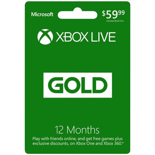 XBox Live 12 Month Gold Card