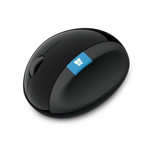 Microsoft Sculpt Ergonomic Mouse Black - Wireless - Radio Frequency - 2.40 GHz - 1000 dpi - 7 Button(s)
