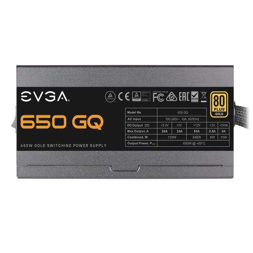 EVGA 650W GQ 80+ Gold Semi  Modular Power Supply   80 Plus Gold Certified W/ 92% Efficiency   120 V AC  240 V AC Input   5 Year Warranty   ATI CrossFire Supported   NVIDIA SLI Supported 