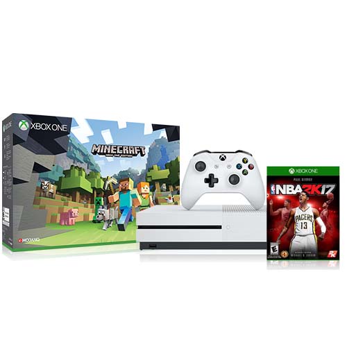 Xbox One S 500GB Console - Minecraft Bundle with NBA 2K17