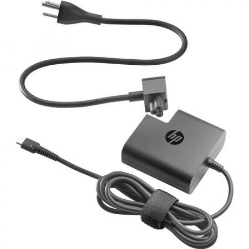 HP USB-C 65 W Travel Power Adapter - 5V, 9V, 10V, 12V, 15V, or 20V of power - Lightweight Design - Built-in surge prottector - USB-C Connector
