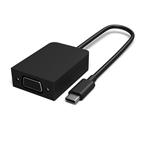 Microsoft Surface USB-C to VGA Adapter Black - Compatible w/ Surface Book 2 only - Allows you to share photos and videos - Plug into VGA-compatible displays & monitors - PC platform supported
