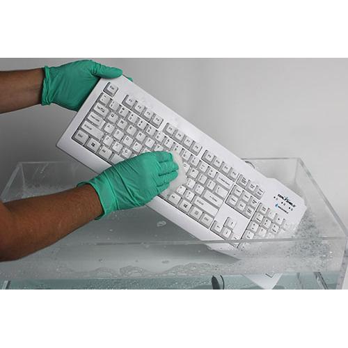 Seal Shield Glow Waterproof Back Lit Keyboard   Membrane Key Switch W/ Tactile Feedback   104 Keys W/ QWERTY Layout   Compatible With Hospital Disinfectants   White Backlight LED Keys   100% Waterproof & Dishwasher Safe 