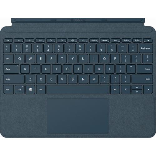 Microsoft Surface Go Signature Type Cover Cobalt Blue  -  Pair w/ Surface Go - A full keyboard experience - Adjusts instantly - Made w/ Alcantara material