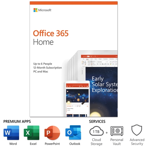 Microsoft Office 365 Home 1 Year Subscription for Up to 6 Users