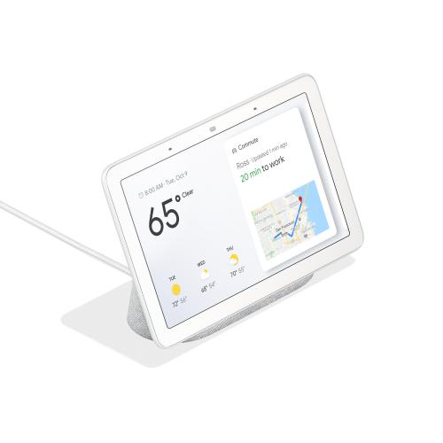 Google Nest Hub 7" Touchscreen W/ Smart Home Assistant Chalk   Hands Free Voice Control   Voice Match   7" Touchscreen   15 W Power Supply 