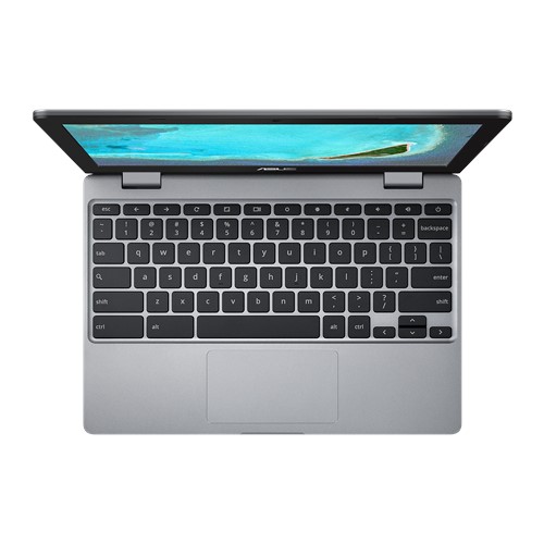 ASUS Chromebook 12 11.6" Chromebook Celeron N3350 4GB RAM 32GB EMMc Gray   Intel HD Graphics   Gray   Chrome OS   Bluetooth   Up To 10 Hour Battery Run Time 