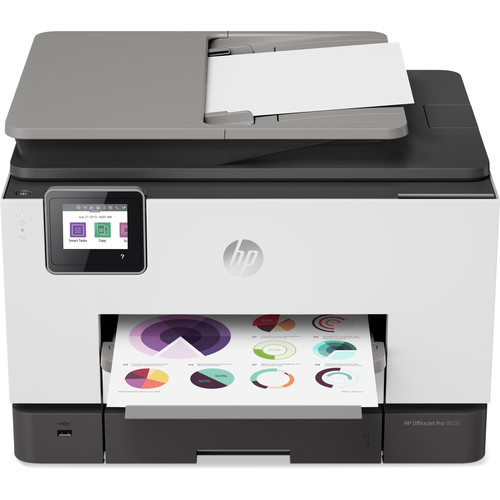HP OfficeJet Pro 9020 Multifunction Printer - Functions as Copier, Fax, Printer, & Scanner - Wireless LAN - 4800 x 1200 dpi - Dual 250 sheet trays - Color printer