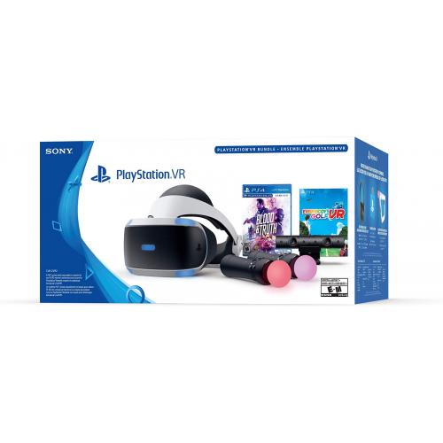 PlayStation VR Blood & Truth And Everybody's Golf VR Bundle   PlayStation VR Headset Included   2 MOVE Controllers Included   PlayStation Camera Included   Blood & Truth Game Voucher Included   Everybody's Gold VR Game Voucher Included 