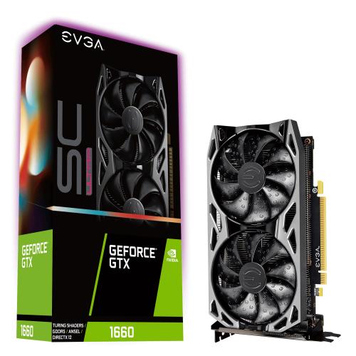 EVGA GeForce GTX 1660 SC Ultra Gaming 6GB GDDR5 Graphic Card - 6GB GDDR5 Memory 192-bit - 1.83 GHz Boost Clock - All-Metal Backplate, Pre-Installed - PCI Express 3.0 Interface - DisplayPort & HDMI Connectors