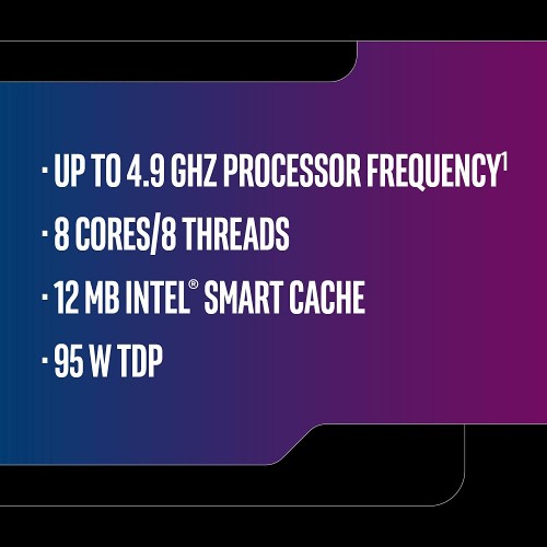Intel Core I7 9700KF Desktop Processor   8 Cores & 8 Threads   Up To 4.9 GHz Turbo Speed   12 MB Intel Smart Cache   Compatible W/ Motherboards W/ Intel 300 Series Chipsets   Intel Optane Memory Ready 