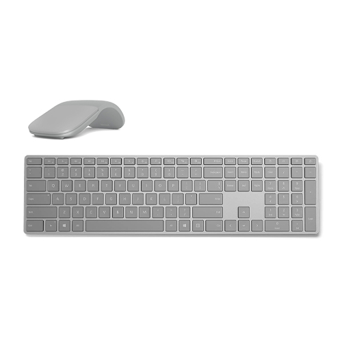 Surface Keyboard+Platinum Surface Arc Touch Mouse - Gray Surface Keyboard included - Mouse connects via Bluetooth - Bluetooth Connectivity for Keyboard - QWERTY Key Layout - Innovative full scroll plane