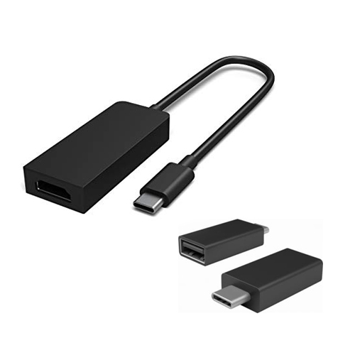Surface USB-C to USB 3.0 Adapter + Surface USB-C to DisplayPort Adapter - Compatible w/ all Surface models w/ USB-C - Connect Flash-drives, keyboards, & accessories - Up to 5 Gb/s Data Transfer Speeds - Nickel Connector Plating