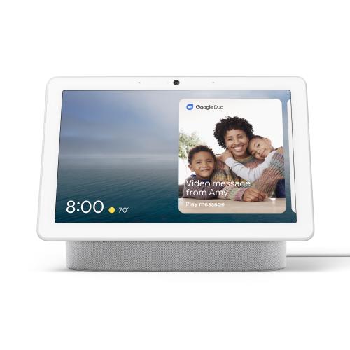 Nest Hub Max with Google Assistant Chalk - Voice Control - Video Calls - Connectivity: Bluetooth, Wi-Fi, Zigbee - Wireless Multi-Room Technology: Google Cast - Alarm Function: Yes