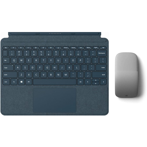 Microsoft Surface Arc Touch Mouse Platinum+Surface Go Signature Type Cover Cobalt Blue - Bluetooth Connectivity for Mouse - Pair Keyboard w/ Surface Go - Made w/ Alcantara material - Innovative full scroll plane - Adjusts instantly