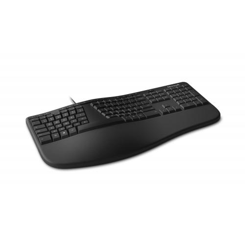 Microsoft Ergonomic Keyboard Black   Wired Connectivity   Feat. Dedicated Integrated Numbers Pad   Pair W/ Microsoft Ergonomic Mouse   Includes Dedicated Keys For Office 365 