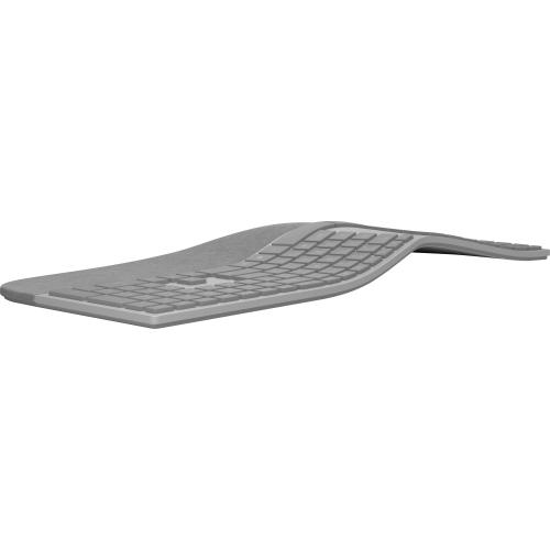 Microsoft Surface Ergonomic Keyboard Gray + Microsoft Surface Arc Touch Mouse Ice Blue   Wireless Bluetooth Connectivity   QWERTY Key Layout   Ultra Slim & Lightweight   Made W/ Alcantara Material   Compatible W/ Notebook & Smartphones 