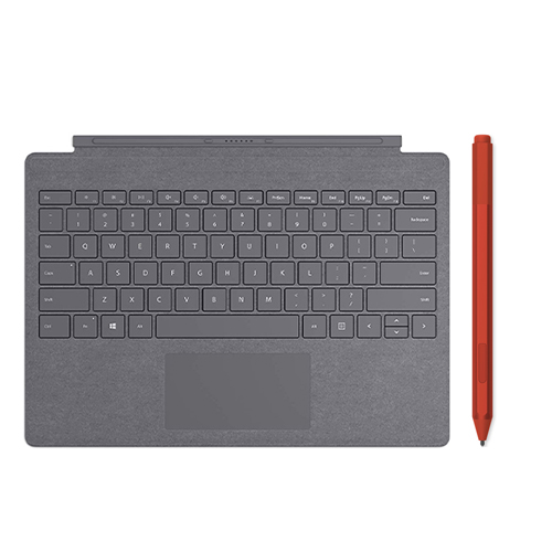 Microsoft Surface Pro Signature Type Cover Platinum + Microsoft Surface Pen Poppy Red
