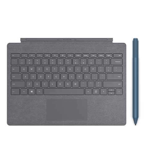 Microsoft Surface Pro Signature Type Cover Platinum + Microsoft Surface Pen Ice Blue