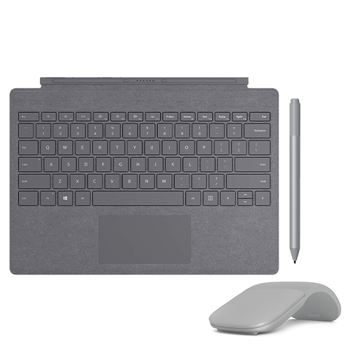 Microsoft Surface Pro Signature Type Cover Platinum + Surface Arc Touch Mouse Platinum + Surface Pen Platinum
