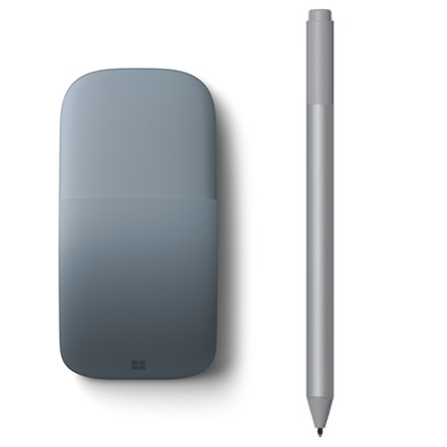 Microsoft Surface Arc Touch Mouse Ice Blue+ Surface Pen Platinum - Bluetooth Connectivity - 4,096 Pressure Points for Pen - Tilt Support to shade your drawings - Innovative full scroll plane - Ultra-slim & lightweight