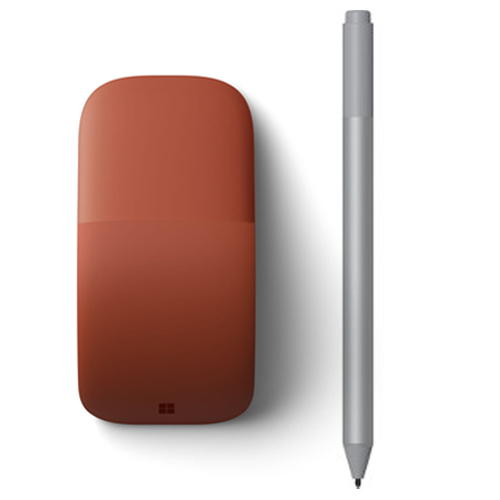 Microsoft Surface Arc Touch Mouse Poppy Red+Surface Pen Platinum - Bluetooth Connectivity - 4,096 Pressure Points for Pen - Tilt Support to shade your drawings - Innovative full scroll plane - Ultra-slim & lightweight
