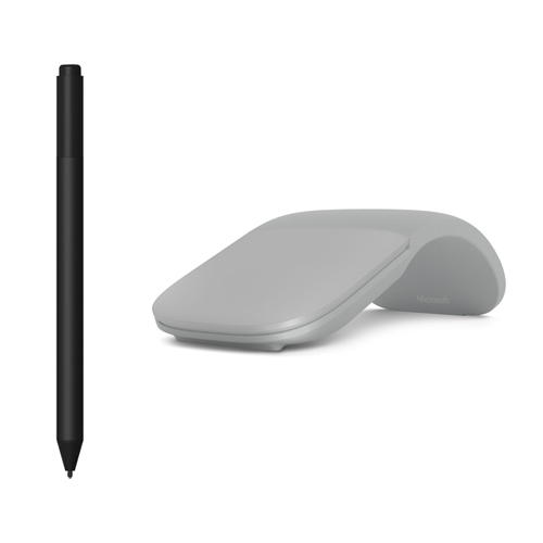 Microsoft Surface Arc Touch Mouse Platinum + Surface Pen Charcoal - Surface Pen Charcoal Included - Wireless - Bluetooth Connectivity - Ultra-slim & lightweight - Innovative full scroll plane
