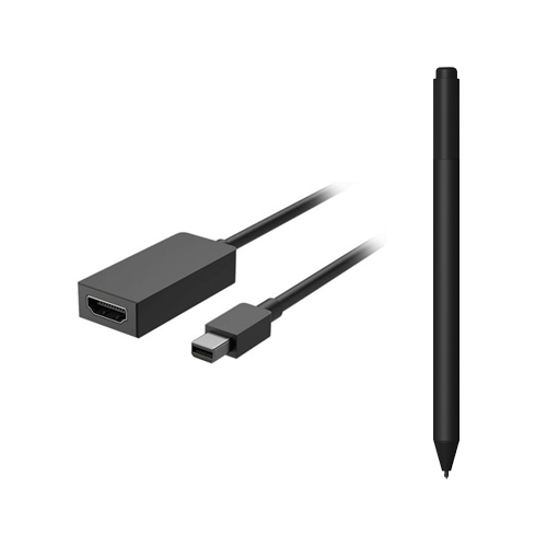 Surface Mini DisplayPort to HDMI 2.0 Adapter Black+Surface Pen Charcoal - Supports Surface, Surface Pro & Surface Book - 4,096 Pressure Points for Pen - Bluetooth 4.0 Connectivity for Pen - 3840 x 2160p @60Hz - DisplayPort 1.2 standard