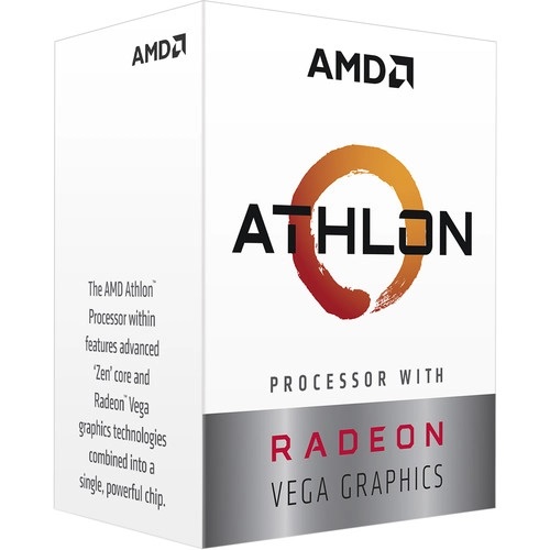 AMD Athlon 3000G Dual Core (2 Core) 3.50 GHz Processor   2 Cores & 4 Threads   3.5 CPU Speed   4MB L3 Cache   Vega 3 Graphics Graphics   Socket AM4 Processor   4 Threads 