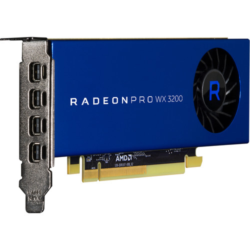 AMD Radeon Pro WX 3200 Graphic Card   4 GB GDDR5 VRAM   1.25 To 1.30 GHz Core   640 Stream Processors   128 Bit Bus Width   Polaris Architecture 
