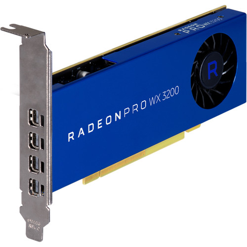 AMD Radeon Pro WX 3200 Graphic Card   4 GB GDDR5 VRAM   1.25 To 1.30 GHz Core   640 Stream Processors   128 Bit Bus Width   Polaris Architecture 