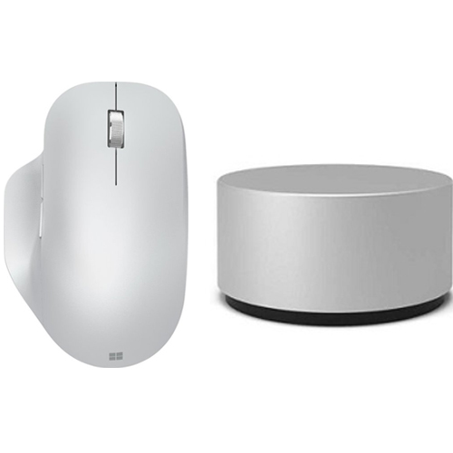 Microsoft Surface Precision Mouse Gray + Surface Dial 3D Input Device Magnesium